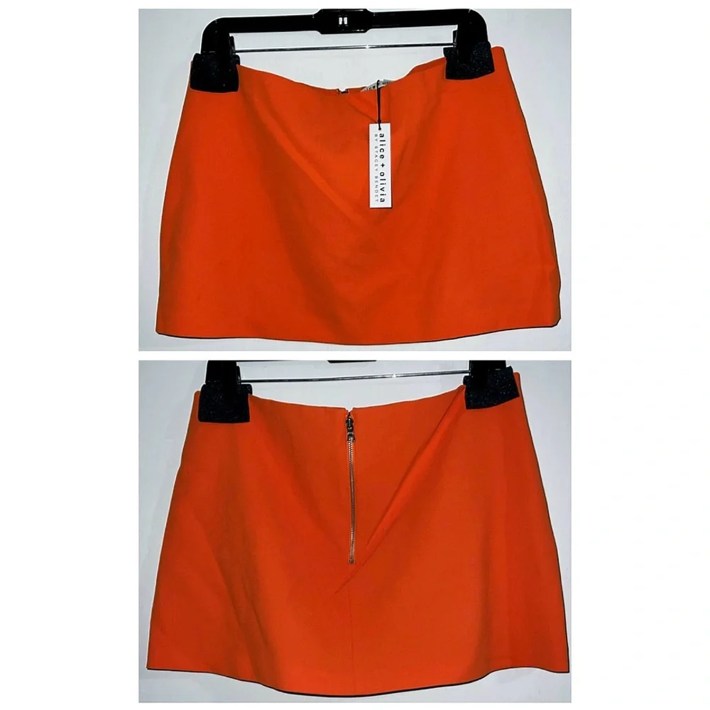 Alice + Olivia Rubi Orange Micro Mini Skirt